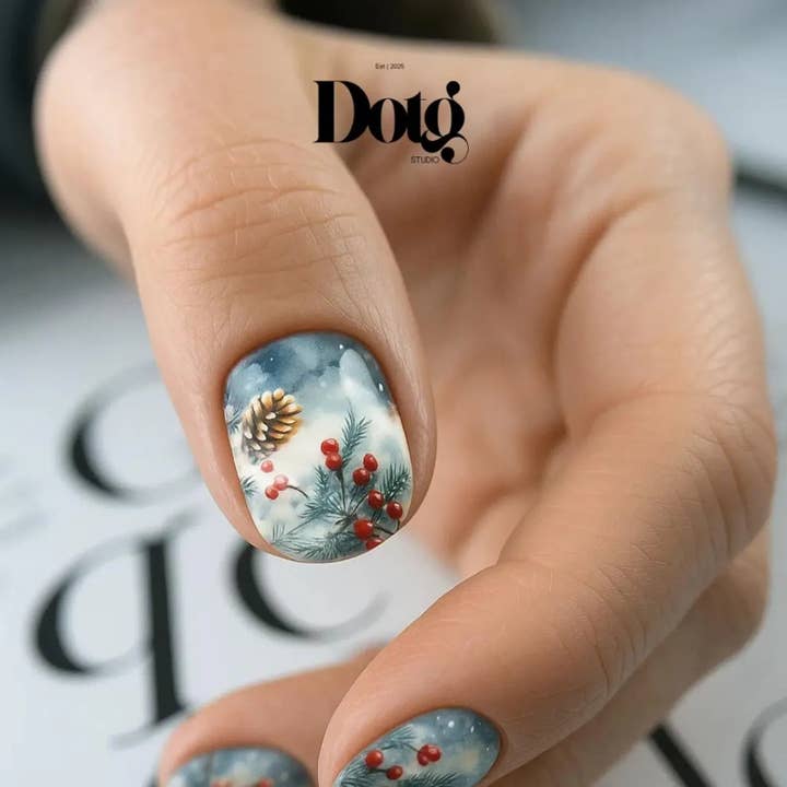 Frosted Eve Nail Wrap Christmas DIY Manicure & Pedicure Nail for wholesale by Design on The Go Studio