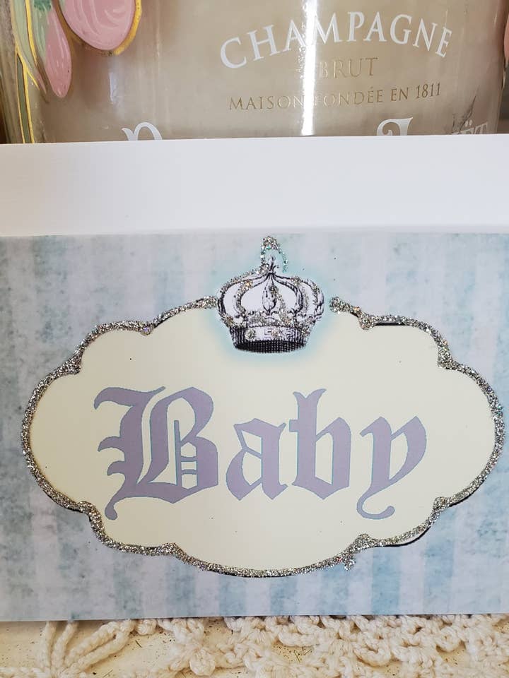 Mini biglietto di auguri BABY Crown per la vendita all'ingrosso da parte di Little Heart Designs
