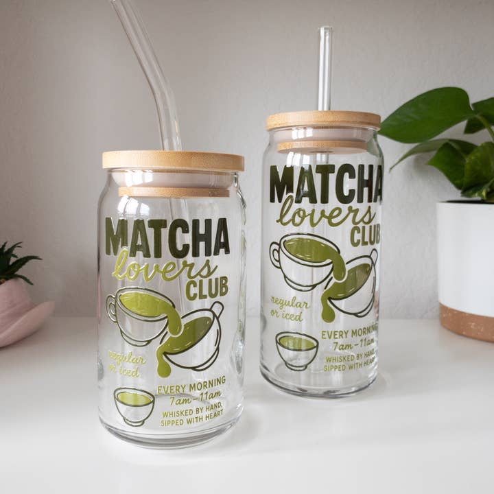 Be Bold Stay Bold - Wholesale Drinking Glass/Cup - Matcha Lovers Club Glass Cup 1