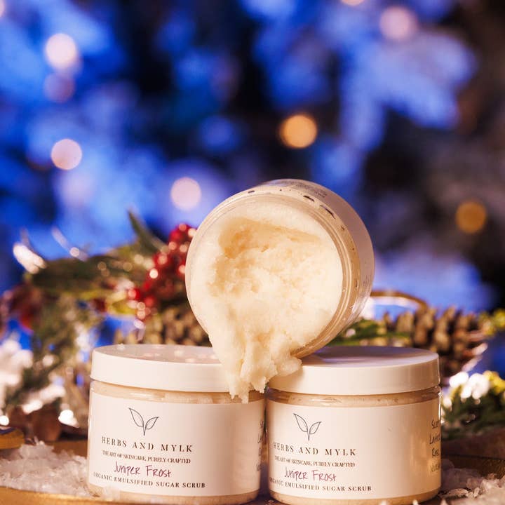 Herbs and Mylk - Wholesale Body Scrub/Exfoliant - Juniper Frost Organic Emulsified Sugar Scrub0