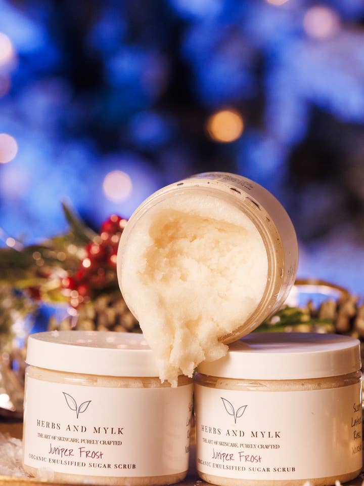 Esfoliante de Açúcar Emulsionado Orgânico Juniper Frost por atacado de Herbs and Mylk