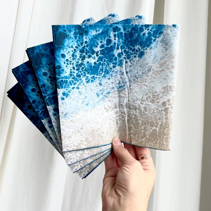 Lynn & Liana Designs - Wholesale Disposable Napkin - Large Sized 3-Ply Beach-Themed Paper Napkins (50 pack)