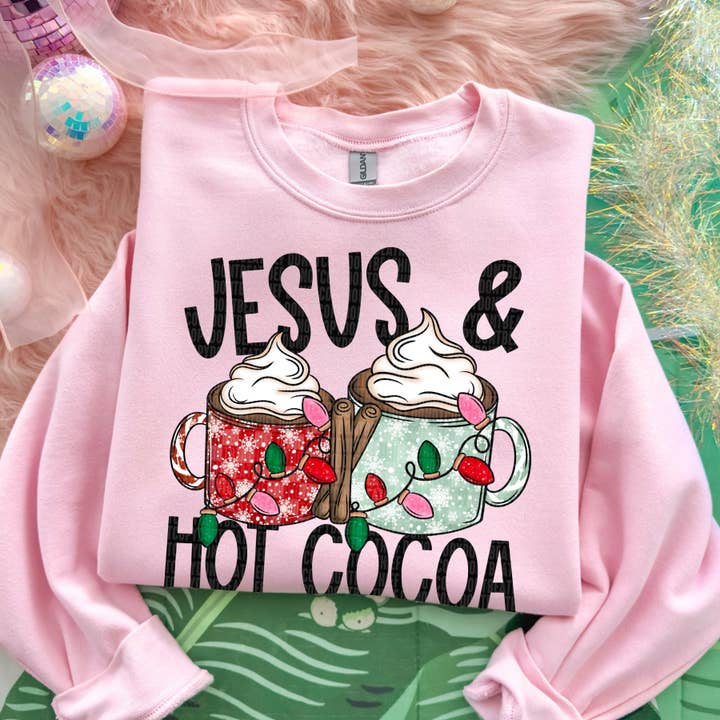 Jesus & Hot Cocoa DTF Transfer for wholesale by K and M Designs