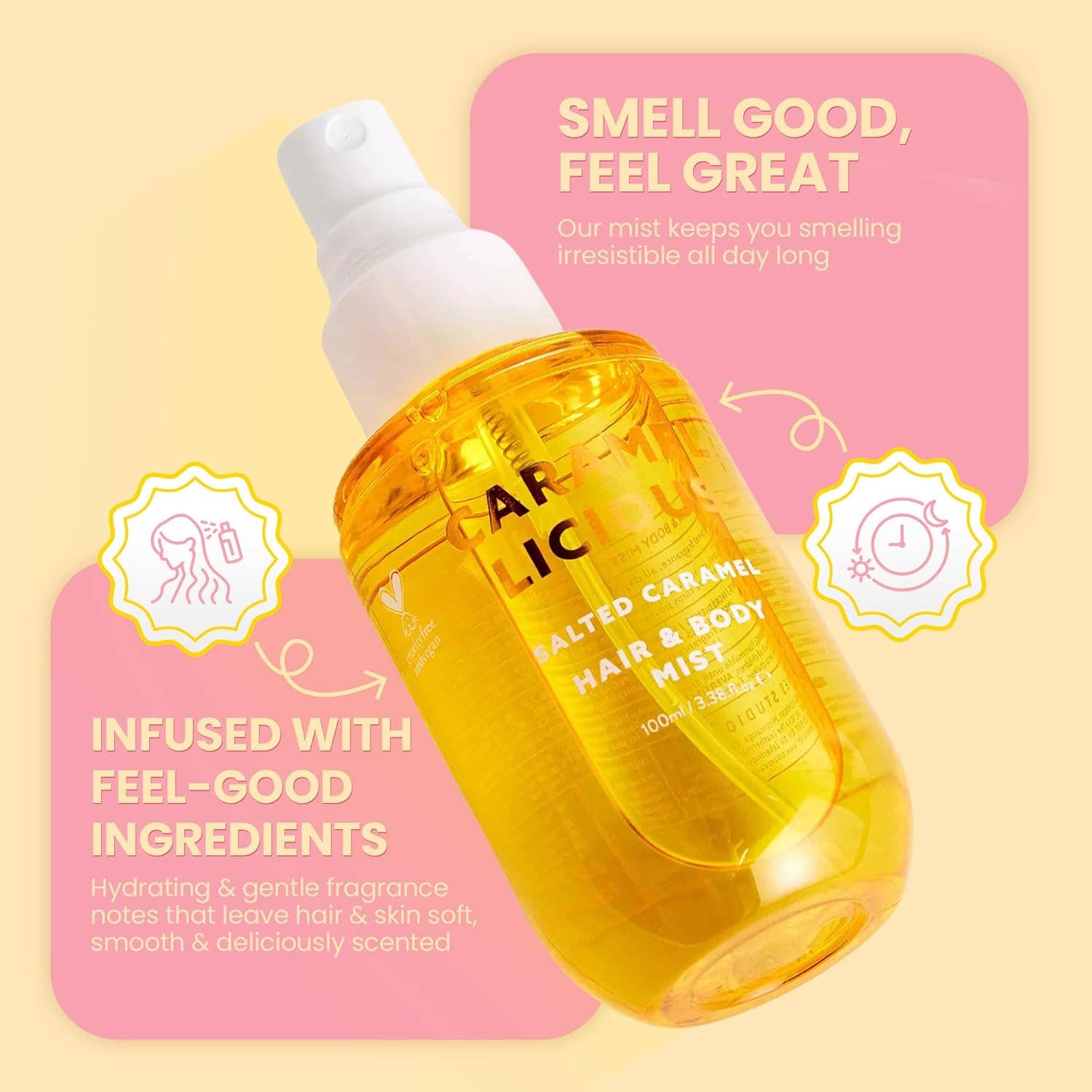 Beauty Pro - Vente Brume/eau visage et corps - Yes Studio Brume pour Cheveux et Corps Caramel Salé 100 ml6