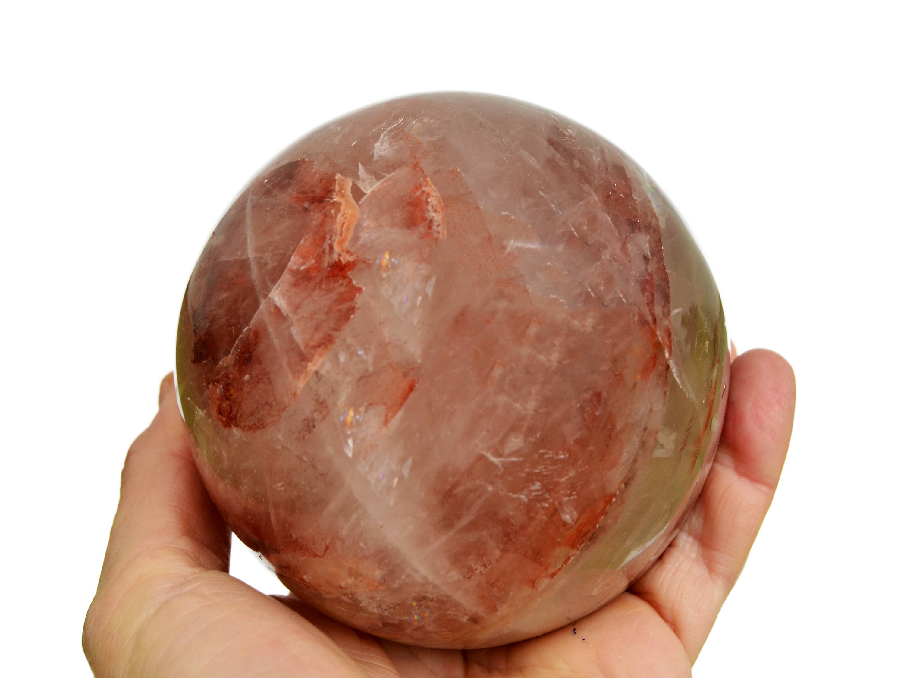 Kaia & Crystals - Wholesale Spiritual Stone/Crystal - XL Fire Quartz Sphere Crystal  (65mm - 100mm)4