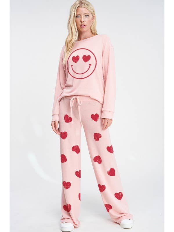 Lemon Tree - Wholesale Lounge Set - Women's - Heart smile sleep lounge wear set5