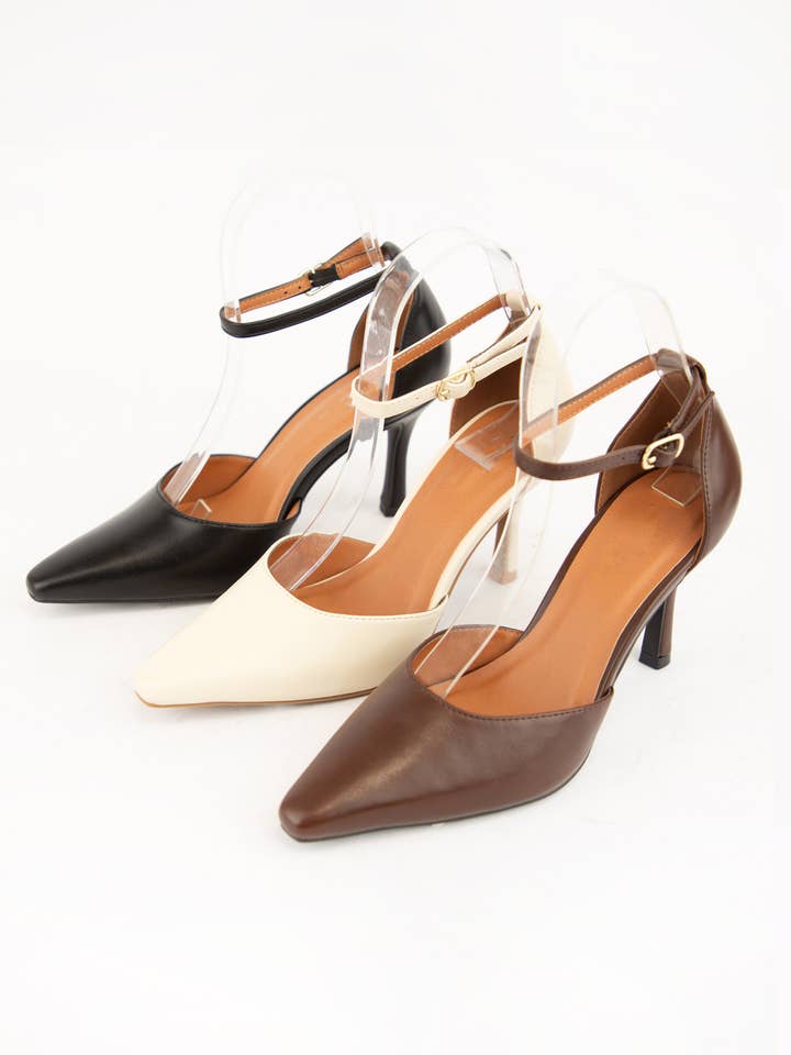 CCOCCI – Großhandel Schuhe mit niedrigen Absätzen – Damen – NOLITA-2 MITTLERE HÖHE SPITZE FERSEN MIT ELEGANTEM KNÖCHELRIEMEN1