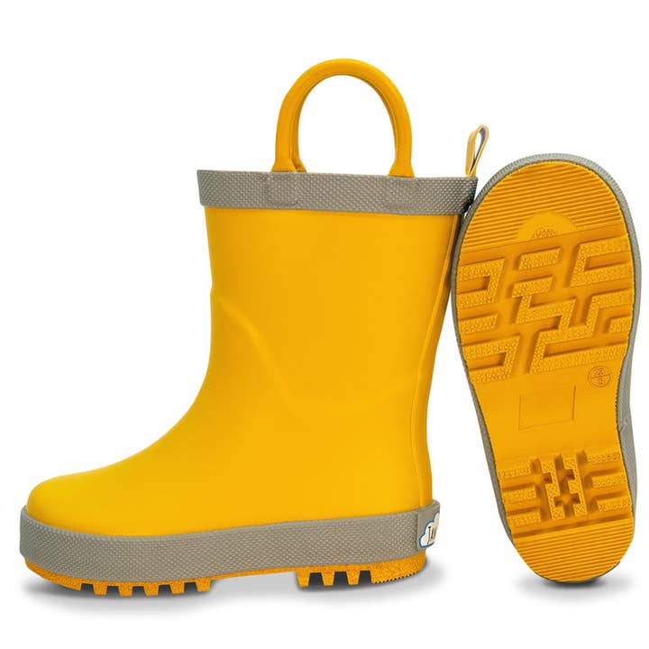 Jan & Jul - Wholesale Rain Boots - Kids - Yellow | Puddle-Dry Rain Boots (with Handles)
