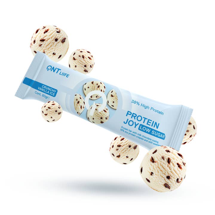 Gudis - Venta al por mayor Barrita de aperitivo - Joy Protein Bar - Helado de vainilla bajo en azúcar, 60 g