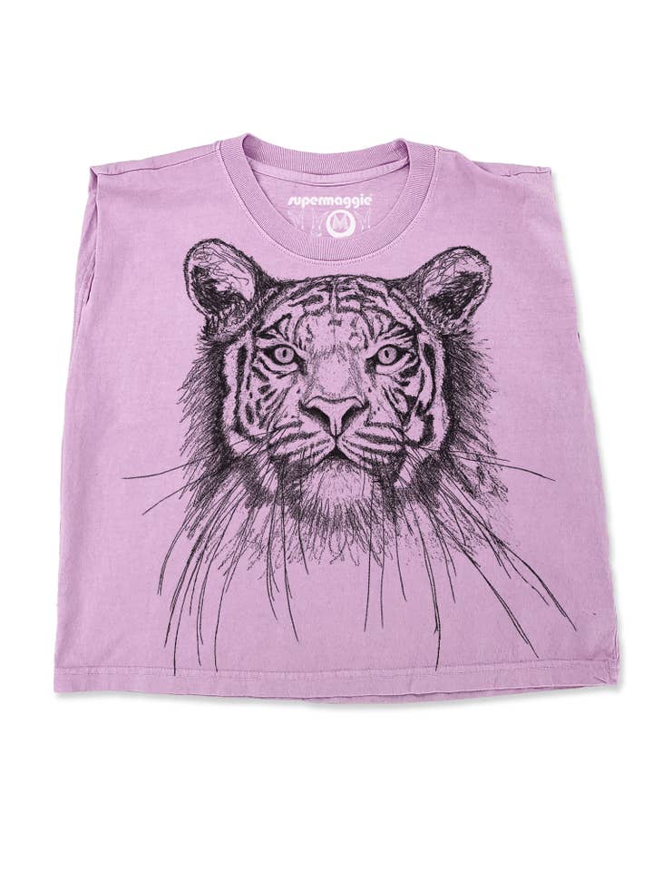 Supermaggie @ Faire - Wholesale T-Shirt (Graphic) - Women's - Tiger Maisie Heavyweight Muscle Tee