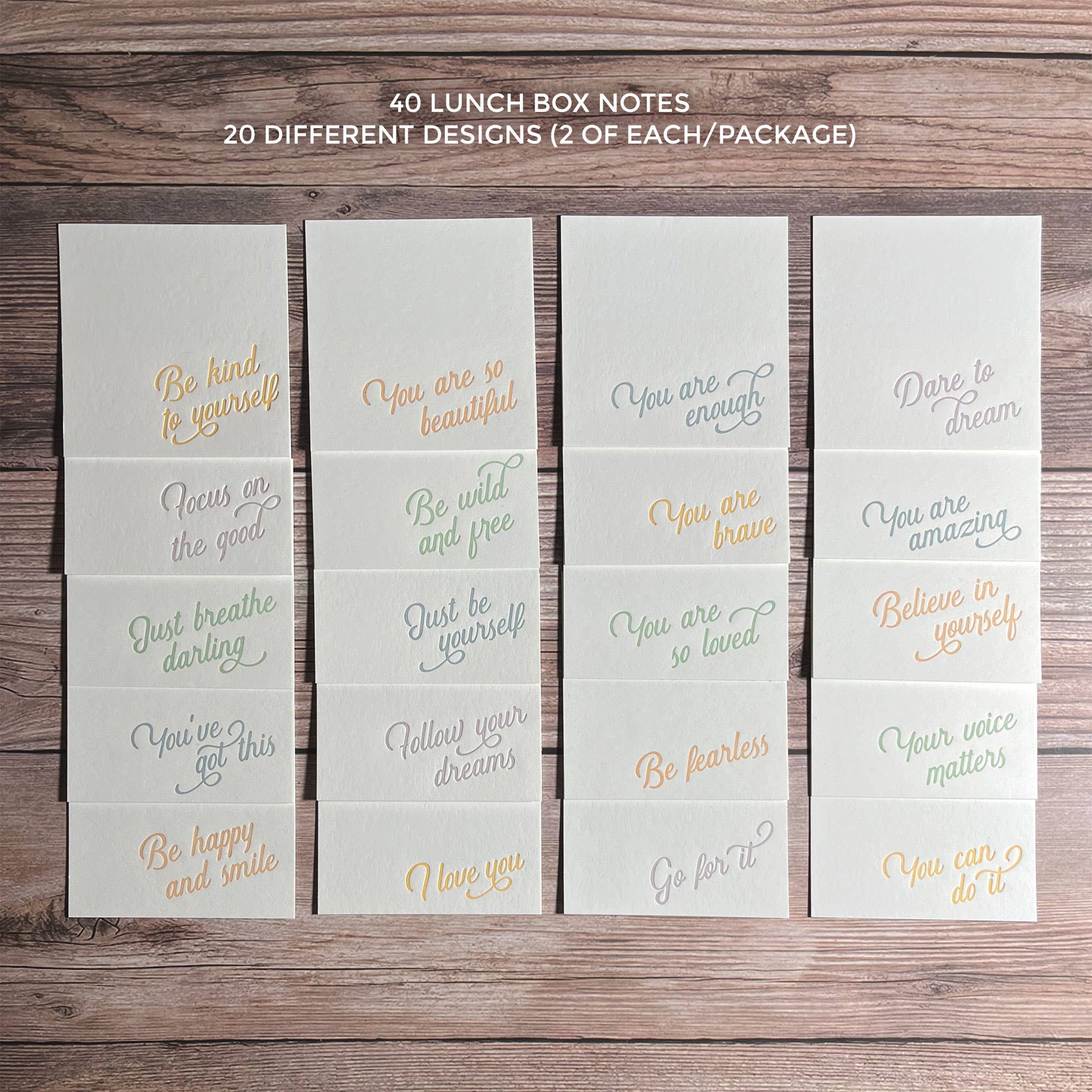 Kincaid Creative - Wholesale Stationery/Notecard Set - Affirmation Cards for Kids. Lunch box Notes.2