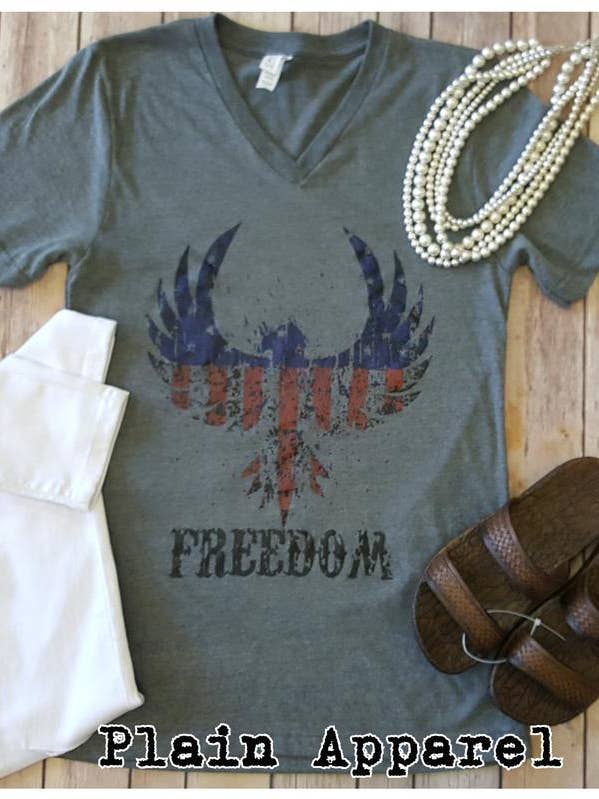 Col V gris Freedom Bird pour la vente par Plain Apparel Tees