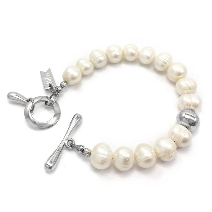 Paloma Pearl Bracelet - Silver for wholesale by BIKO