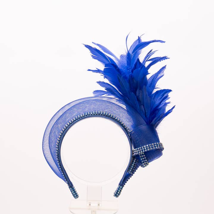 KaKyCo - Wholesale Fashion Headband - Women's - Feather, Rhinestone, Crinoline Embellished Headband | AJ849H14