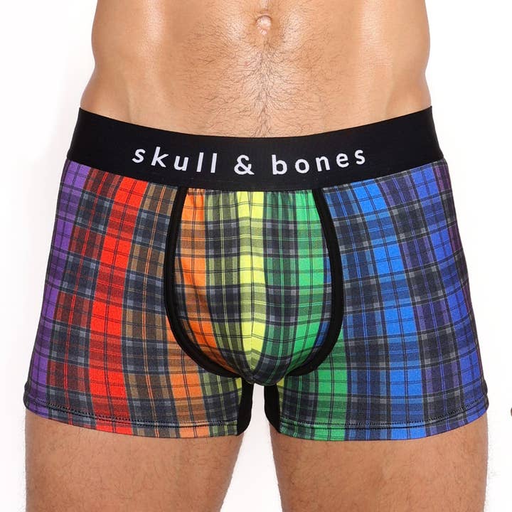 Calção de Xadrez Tartan Arco-Íris por atacado de Skull & Bones