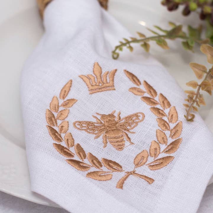 Embroidered Napkins Premium Quality 16x16'' - Queen Bee and other Purchase Wholesale embroidered fabric. Free Returns & Net 60 Terms on Faire trending on Faire.