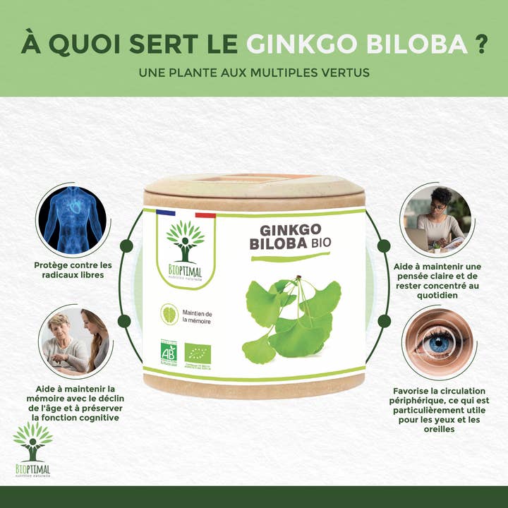 Bioptimal – wholesale Oral supplement/vitamin – Organic Ginkgo Biloba - Dietary supplement - in capsules