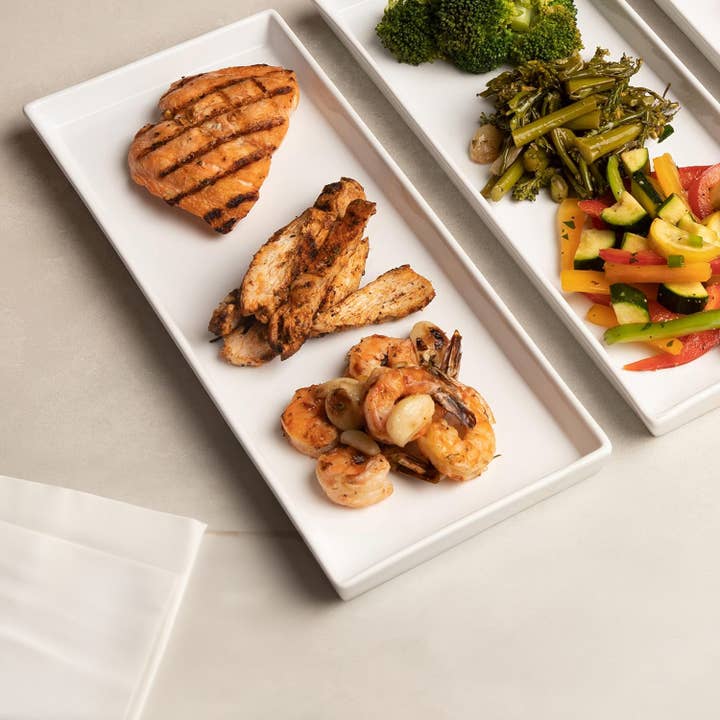 Kook - Wholesale Serving Tray - Kook Rectangular Serving Trays, 11”, White, Set of 4