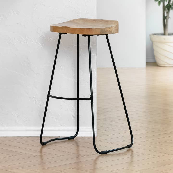 Rombass Solid Wood Bar Stool Bar Height Kitchen Island Chair for wholesale by MH London