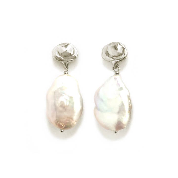 Goldeluxe Jewelry - Vente Boucles d'oreilles pendantes - Boucles d'oreilles nuage avec perle baroque3