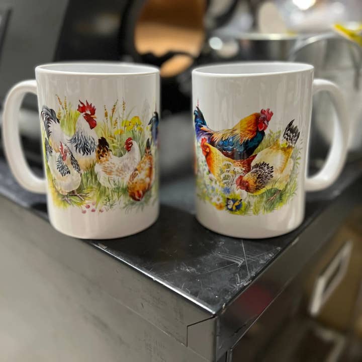 Beautiful Henny Penny 15oz Coffee Mugs Set of 2 for wholesale by Cedar Hill Country Market