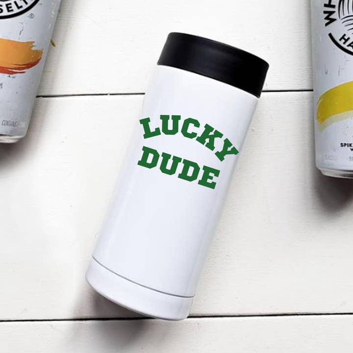 GLACIÈRE GRANDE CANETTE LUCKY DUDE SAINT PATRICKS DAY IRLANDAIS pour la vente par From Us To You Co. Handmade Goods