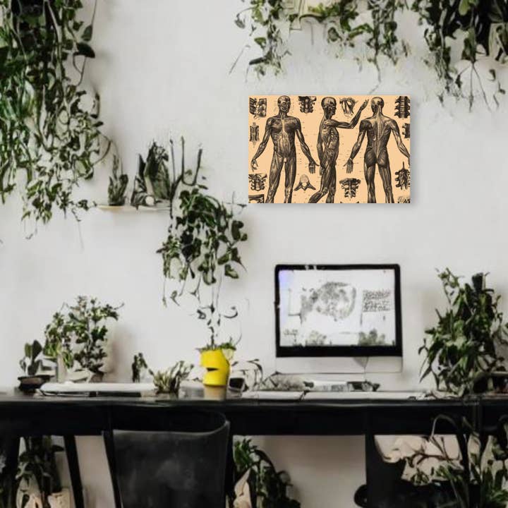 Human Anatomy Four Canvas Print - Apothecary Art for Home or Office - Apothecary Decor for wholesale by Print Pothecary