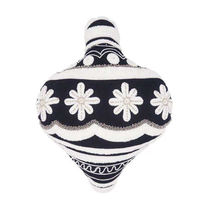 Christmas Onyx Black Ornament Shaped Throw Pillow for wholesale by carol & frank