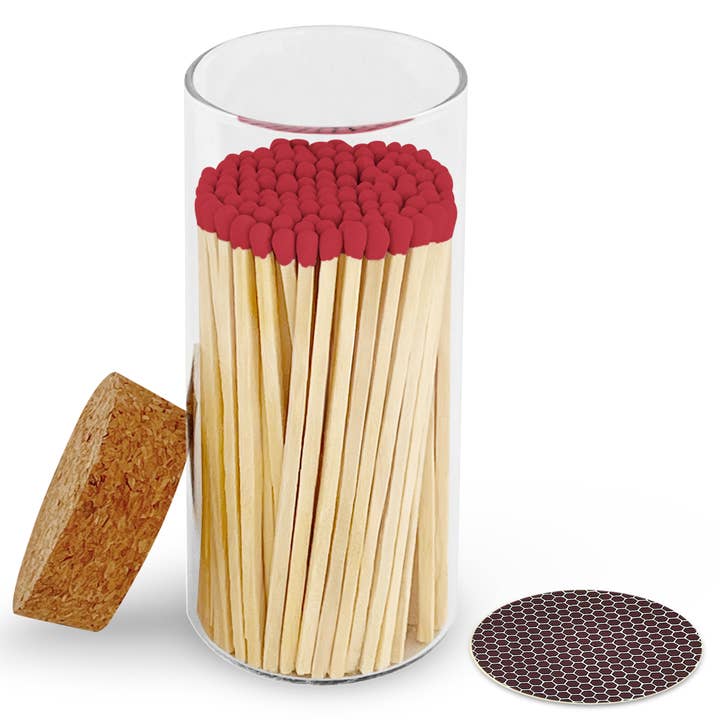 Thankful Greetings - Wholesale Matches - 4" Matches in Large Chic Cork Top Jar - Color(s) of Choice22