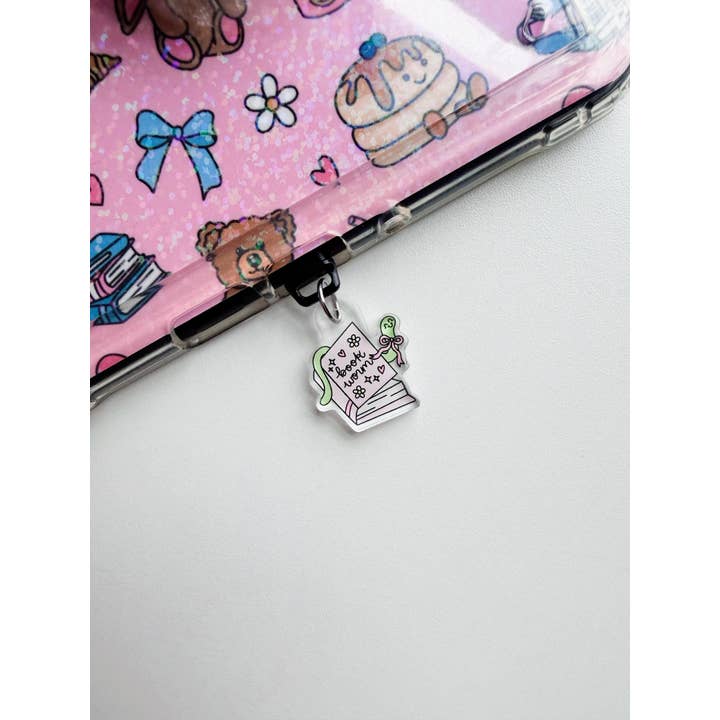 Kindle Charm, Book Worm Bookish E-Reader Dust for wholesale by Amberlin Studio