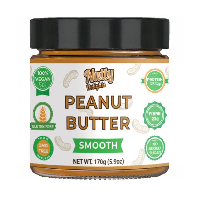 Jordnötssmör Smooth (6x170 g) för wholesale av Nutty Delights