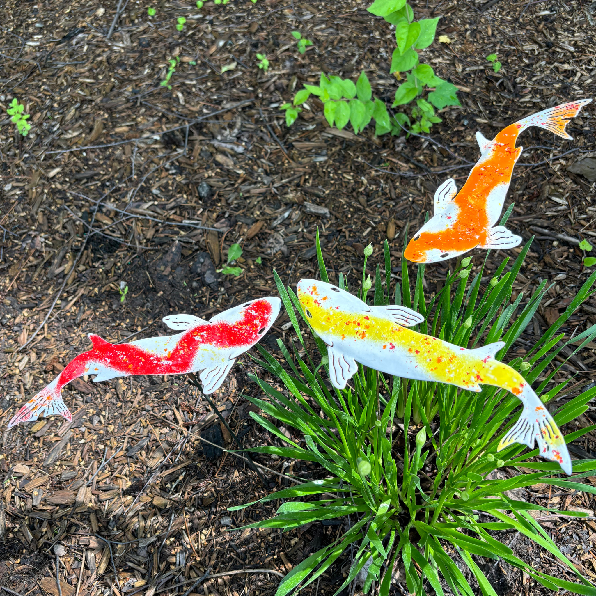 Clever Goods by Annabelle Noel Designs - Wholesale Garden/lawn stake - Copper Enamel Koi - assortment (1 each of 5 colors)2