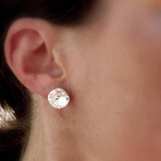 Sela+Sage - Wholesale Stud/Post Earrings - Vintage Cushion Cut Crystal Studs5