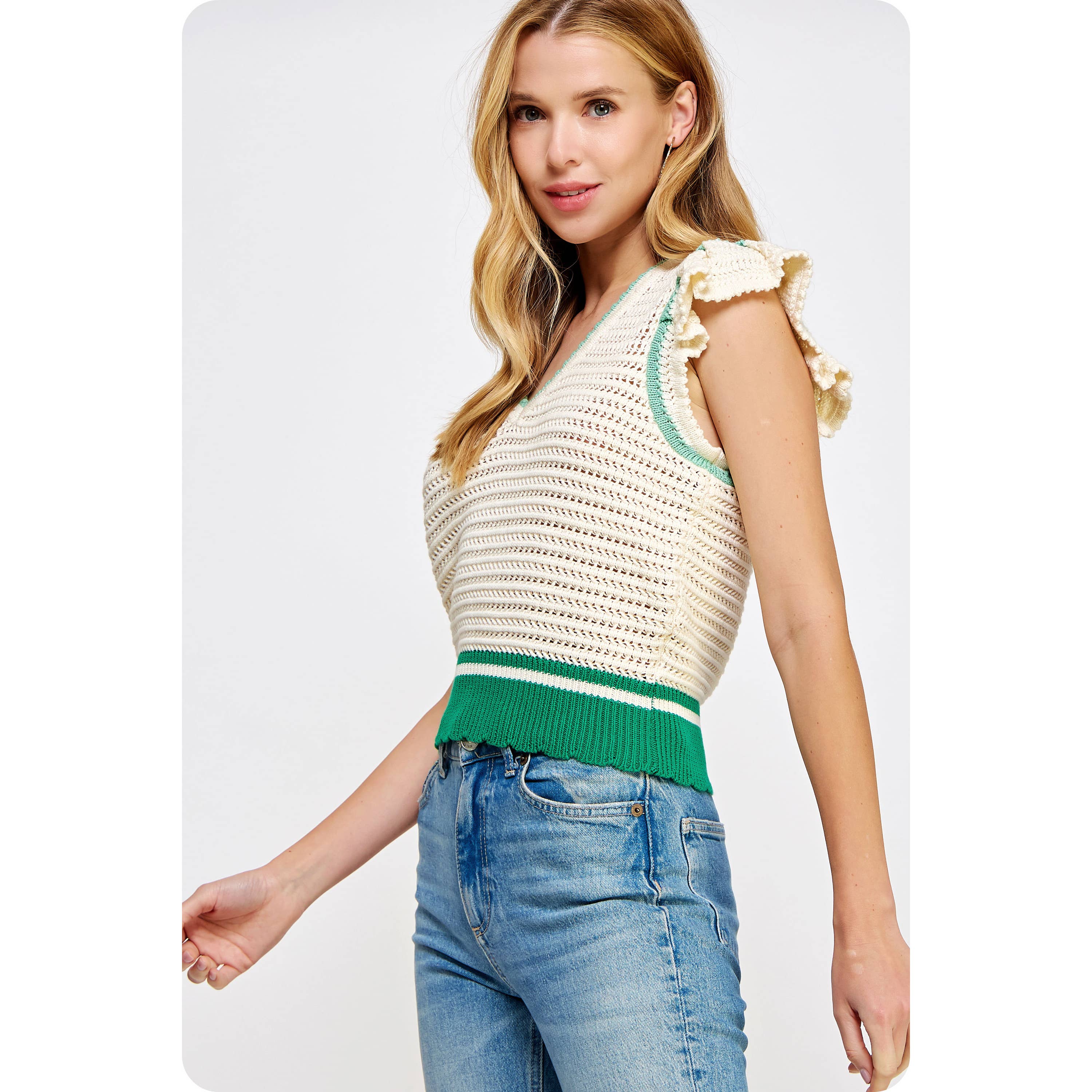 Strut & Bolt - Vente Haut en maille – femme - Haut en tricot à tissage ouvert au crochet19