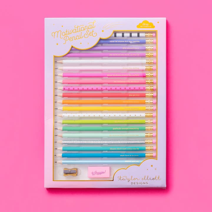 Ensemble de crayons de motivation - Min. 4 (CRAYON-01) pour la vente par Taylor Elliott Designs