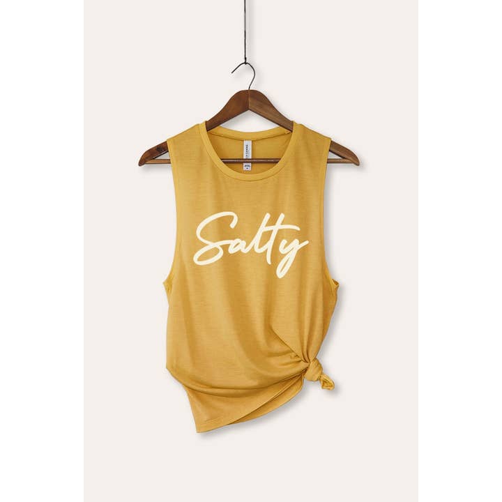 STARCHIS – wholesale Tank top – Women′s – SALTY CURSIVE TYPOGRAPHY GRAPHIC TANK TOP2