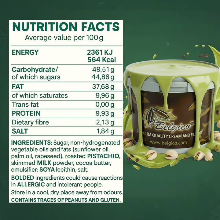 Belgico US - Wholesale Chocolade - Belgiсo® premium pistachenotenpasta – 4 kg2