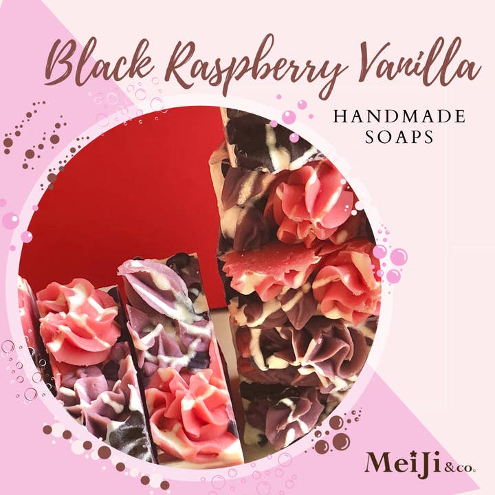 Must-Have! Artisan Soap Bar: Black Raspberry Vanilla for wholesale by MeiJi & co.