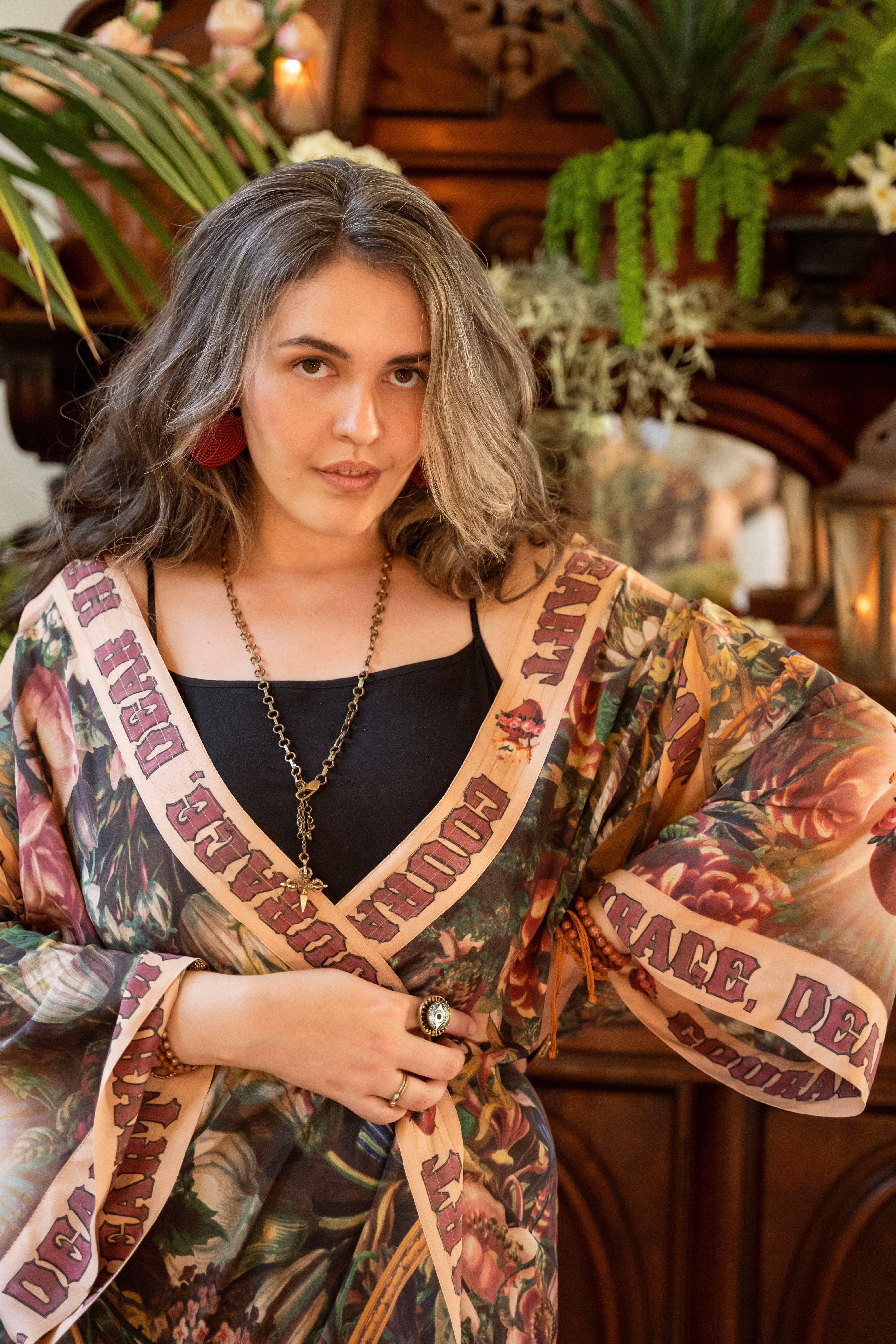 Market of Stars (USA) - Wholesale Kimono - Women's - Courage Dear Heart Opera Duster Kimono Robe w/ Sacred Heart14