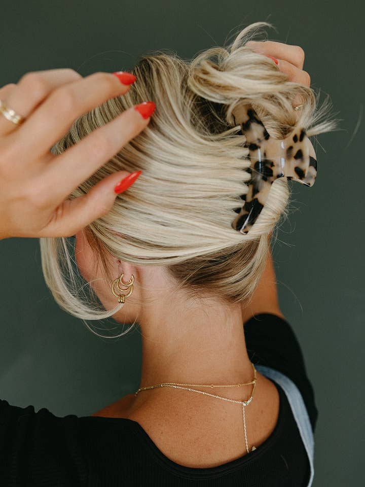 Skinny Tan Tortoise Claw Clip for wholesale by Shop Andi