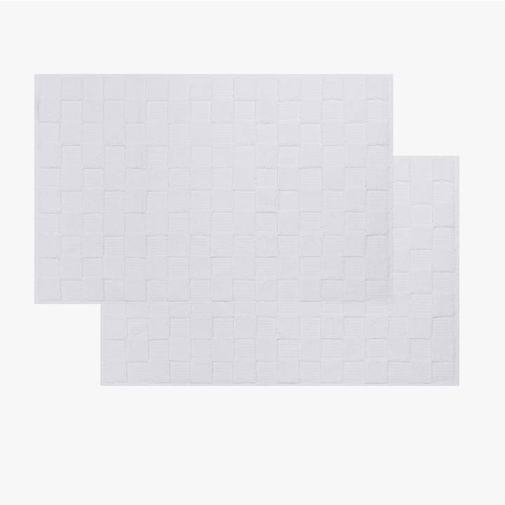 Ensemble de tapis de bain en éponge gaufrée turque, 2 pièces, coton absorbant pour la vente par Depera Home