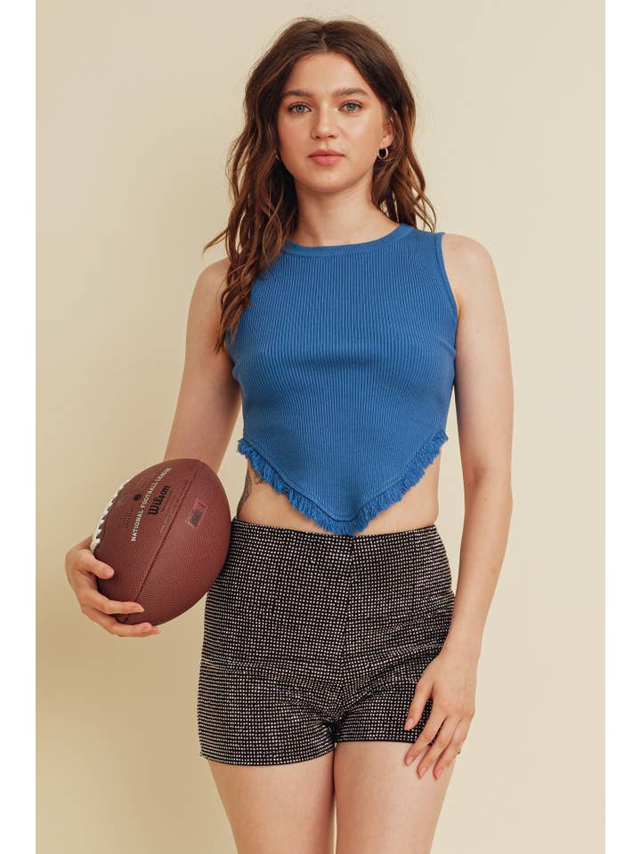 Cloud Ten - Wholesale Tank Top - Women's - CSW9141A - SLEEVELESS TASSLE HEM KNIT TANK