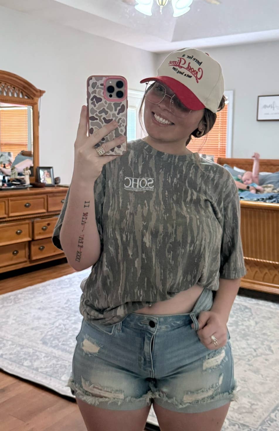 Southern Outlaw Hat Co. - Wholesale Screen Printed T-Shirt - Unisex - vintage bottomland camo tee1