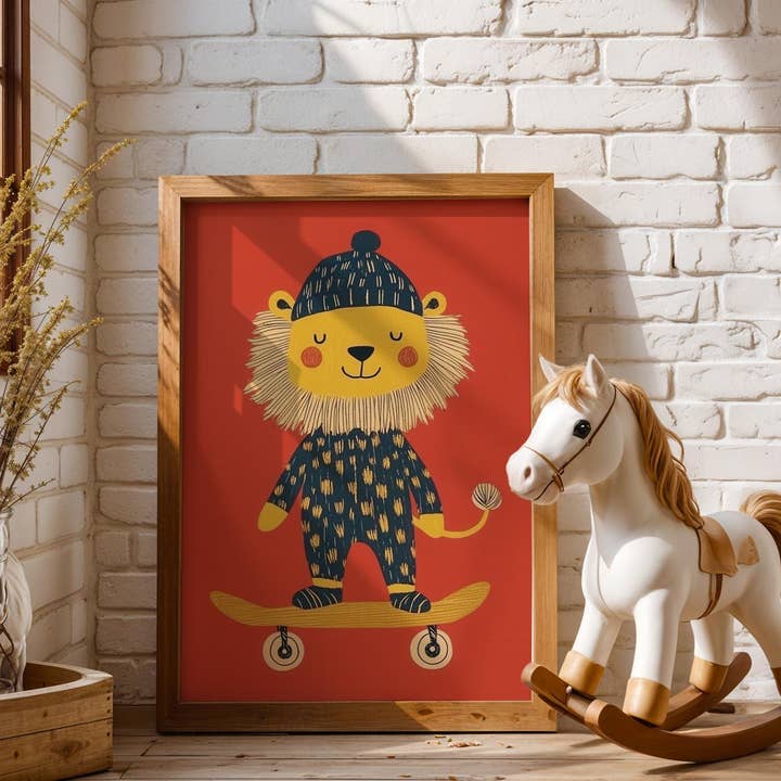 Art de la crèche | Lionceau enjoué | Impression lumineuse for wholesale by Artsriver
