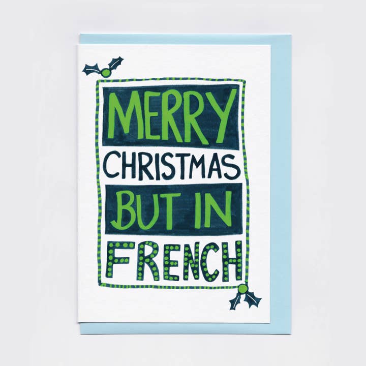 Carte Joyeux Noël mais en français | Carte amusante de Joyeux Noël pour la vente par The Curious Pancake