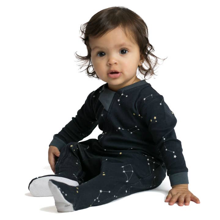 ZippyJamz - Wholesale Jumpsuit - Baby - Galaxy Love - Navy - Babysuit - Footed4