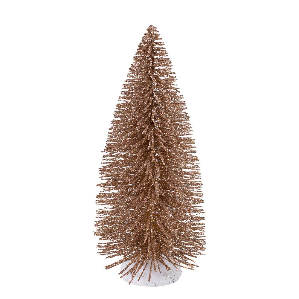 Factory Direct Craft – wholesale Artificial Christmas tree – 6" Gold Glittered Bottle Brush Tree3