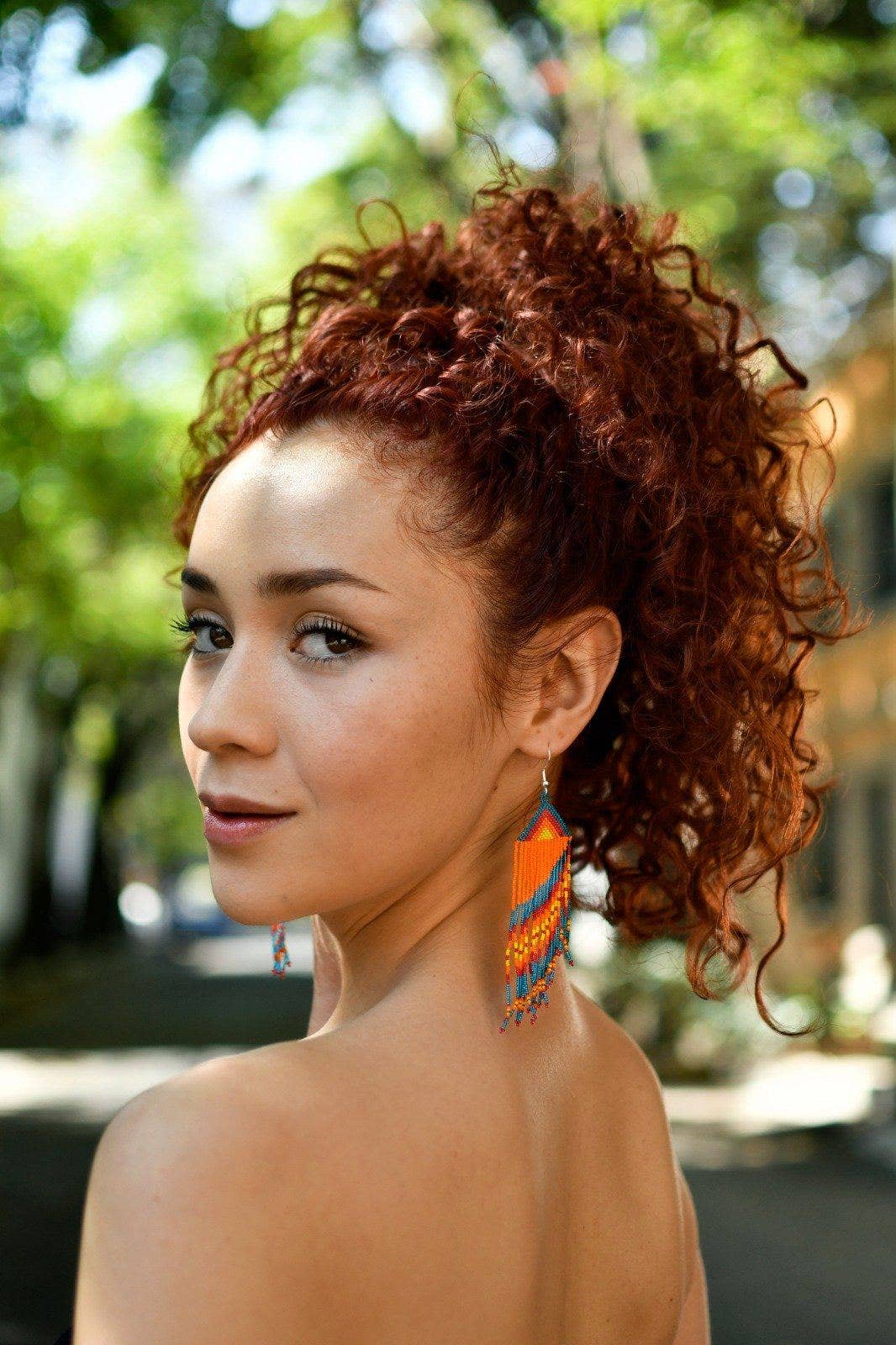 Mother Sierra – wholesale Tassel earrings – Parrot Tail -Beaded Earrings in Colorful Festival Design1