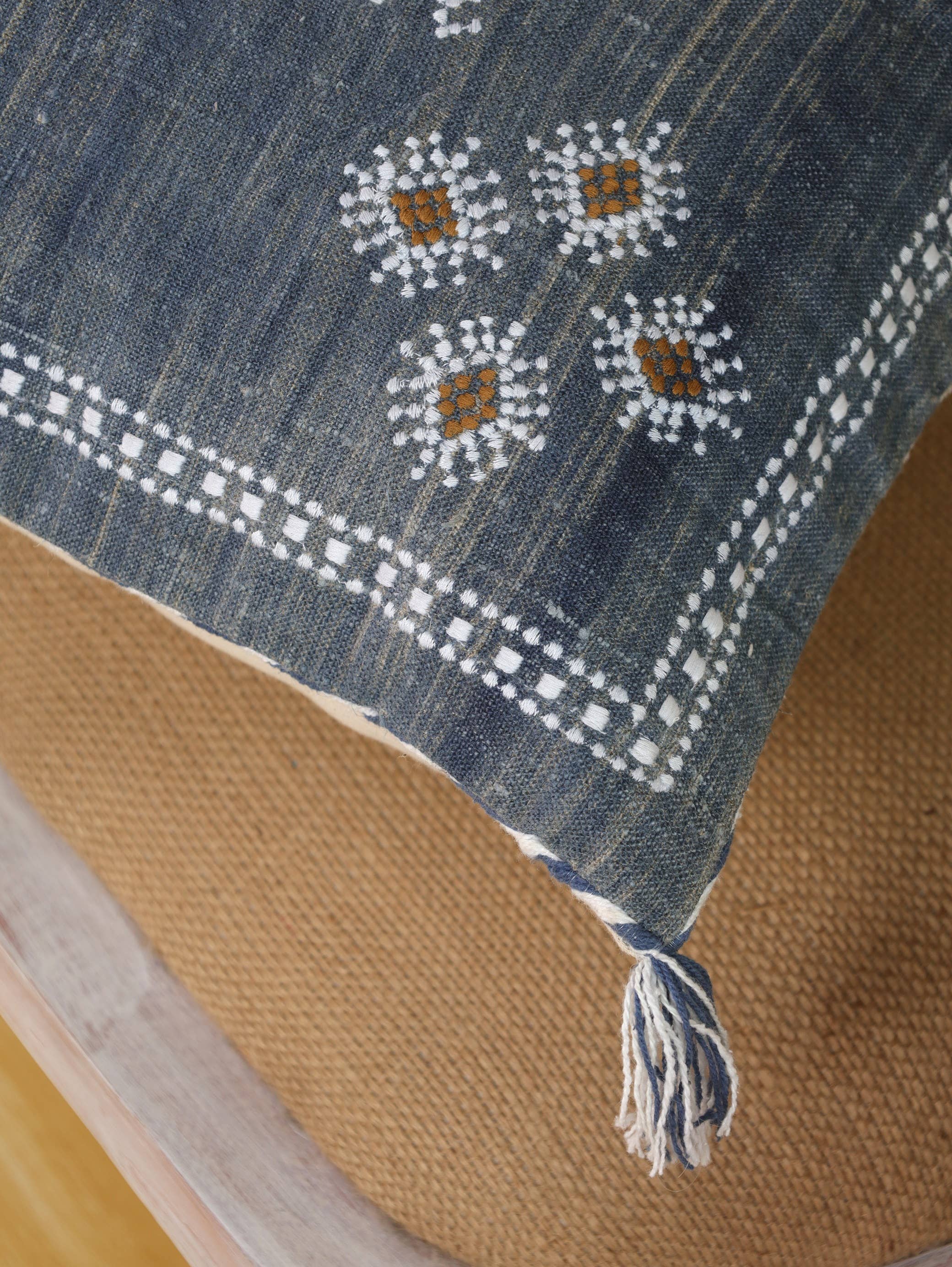 Eyda Homes - Wholesale Throw Pillow Cover - Boho Embroidered 20X20 Inches Linen Pillow Cover1