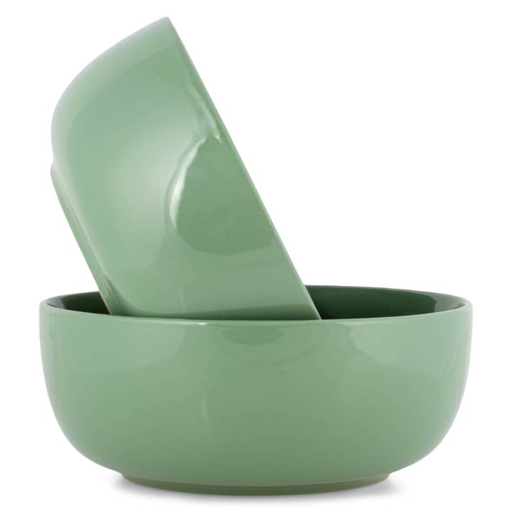 Pasta Bowls Set of 2, Sage Green for wholesale by EAST AVENUE